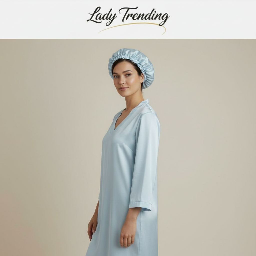 bonnet satin bleu ice pour une élégance et une protection ultime