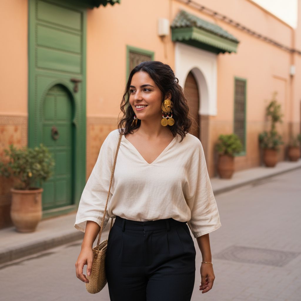 Boucle d'oreille cuivre en or 18K