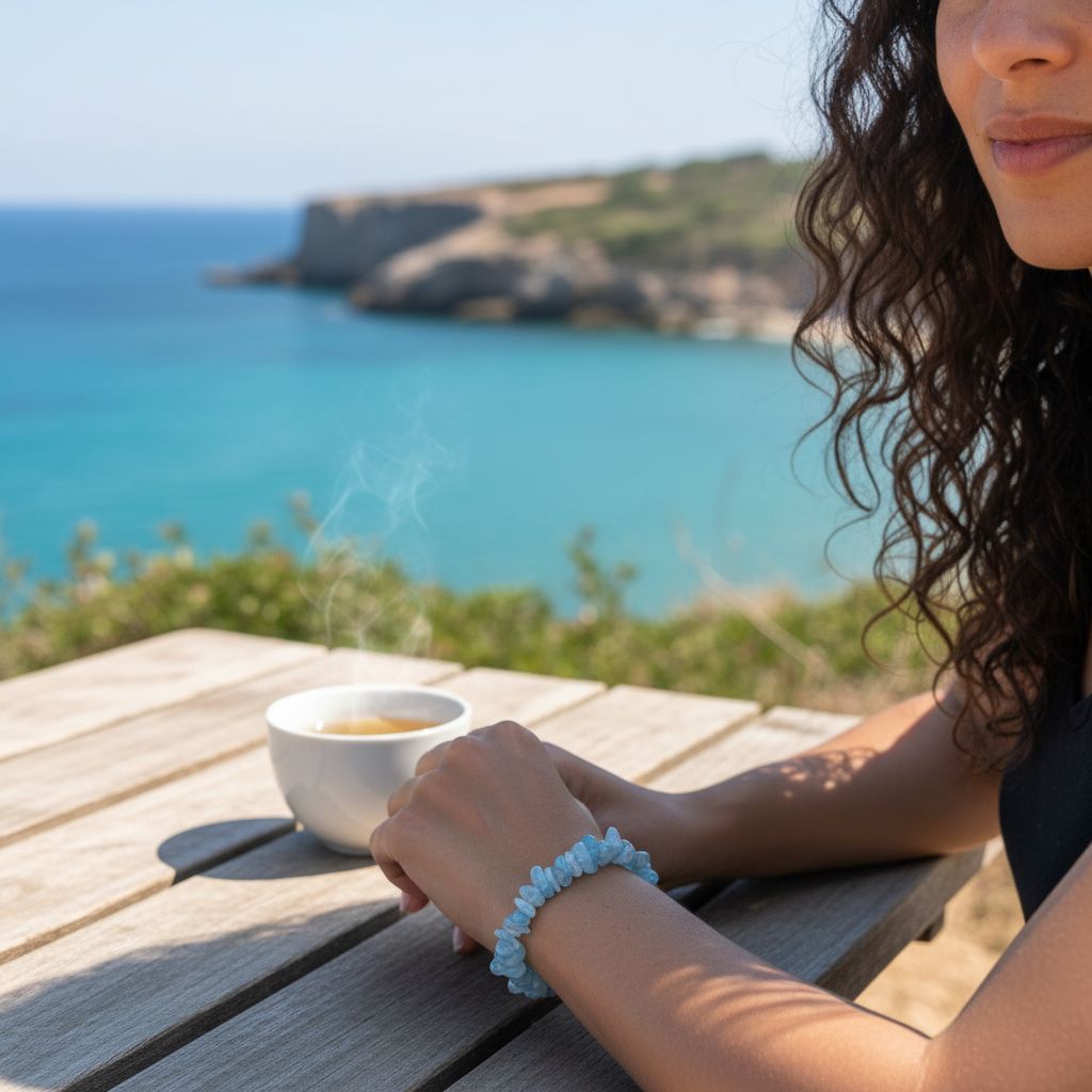 bracelet aigue marine élastique baroque pour un style unique