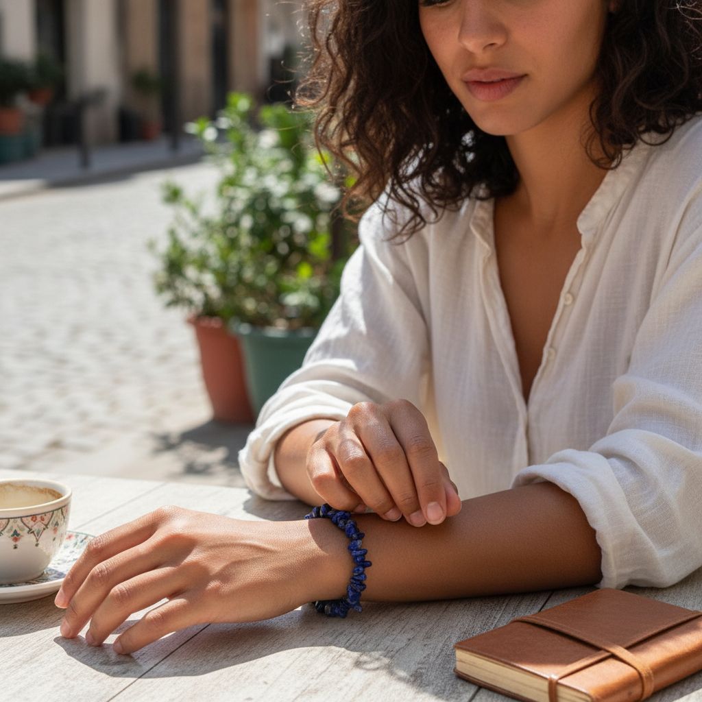 bracelet lapis lazuli baroque élastique pour un style unique