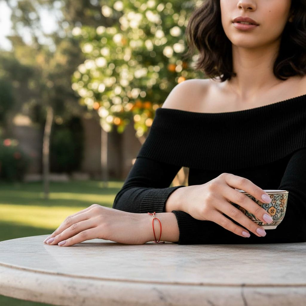 Bracelet rouge unisexe ajustable au style doré irrésistible