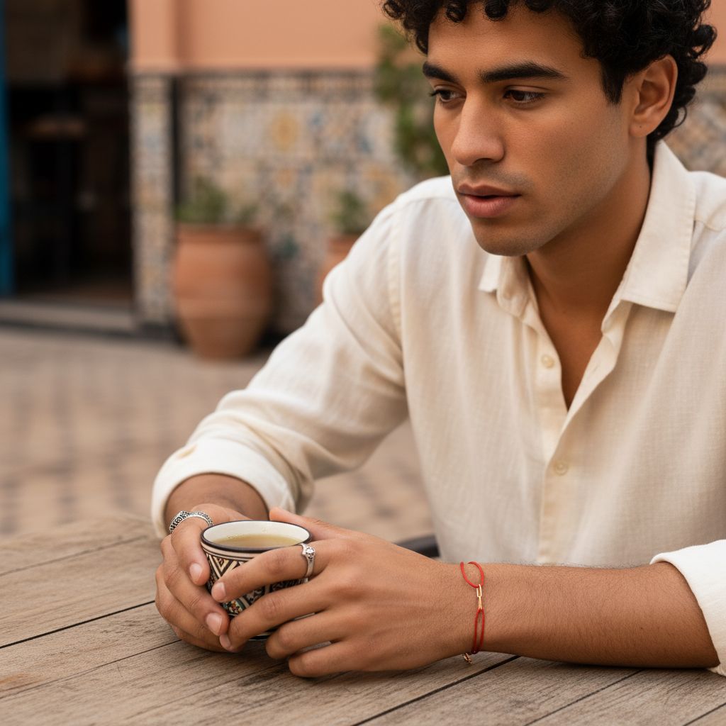 Bracelet rouge unisexe ajustable au style doré irrésistible
