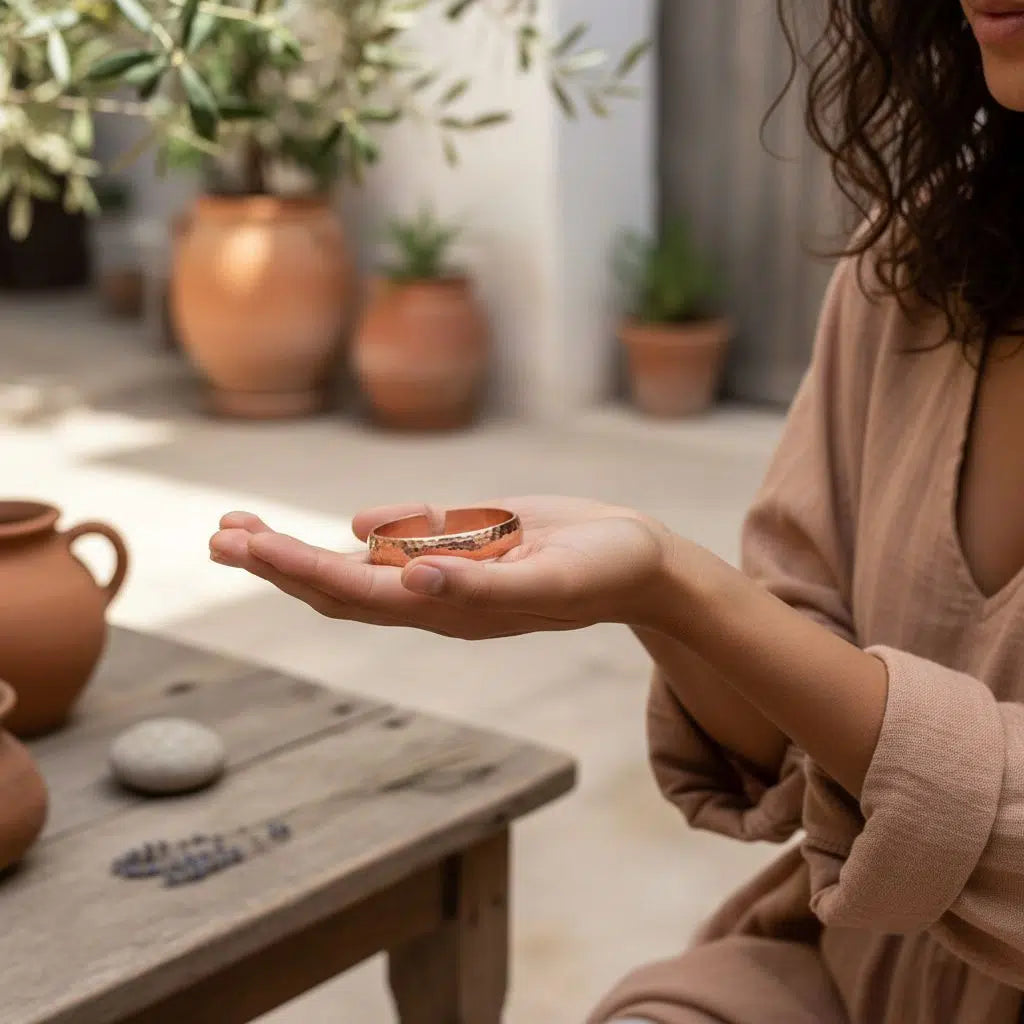 bracelet cuivre unisexe martelé pour un style unique et raffiné