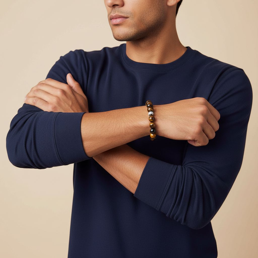 Bracelet œil de tigre élastique pour un style unique