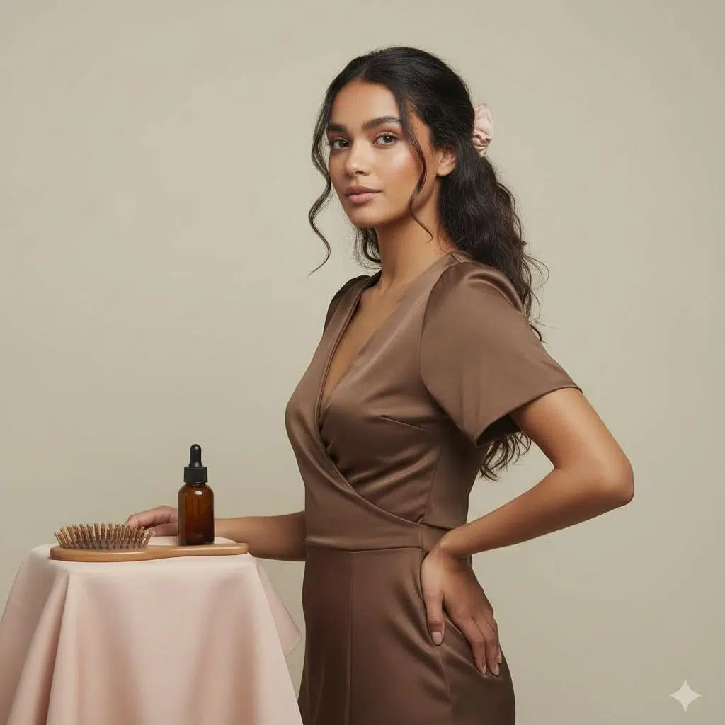 Chouchou satin peche rosé bebe clair confort et élégance