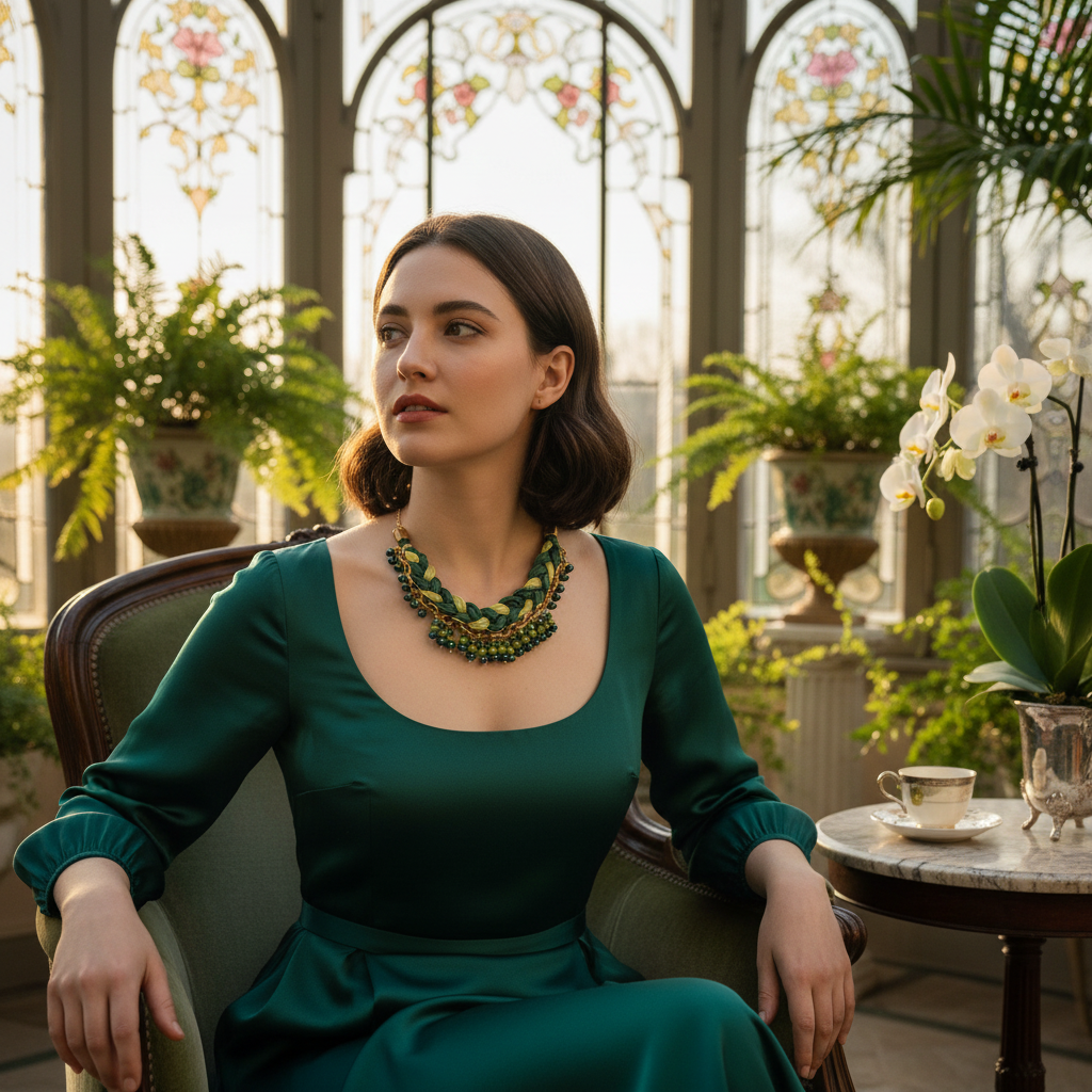 collier vert artisanal éclat naturel