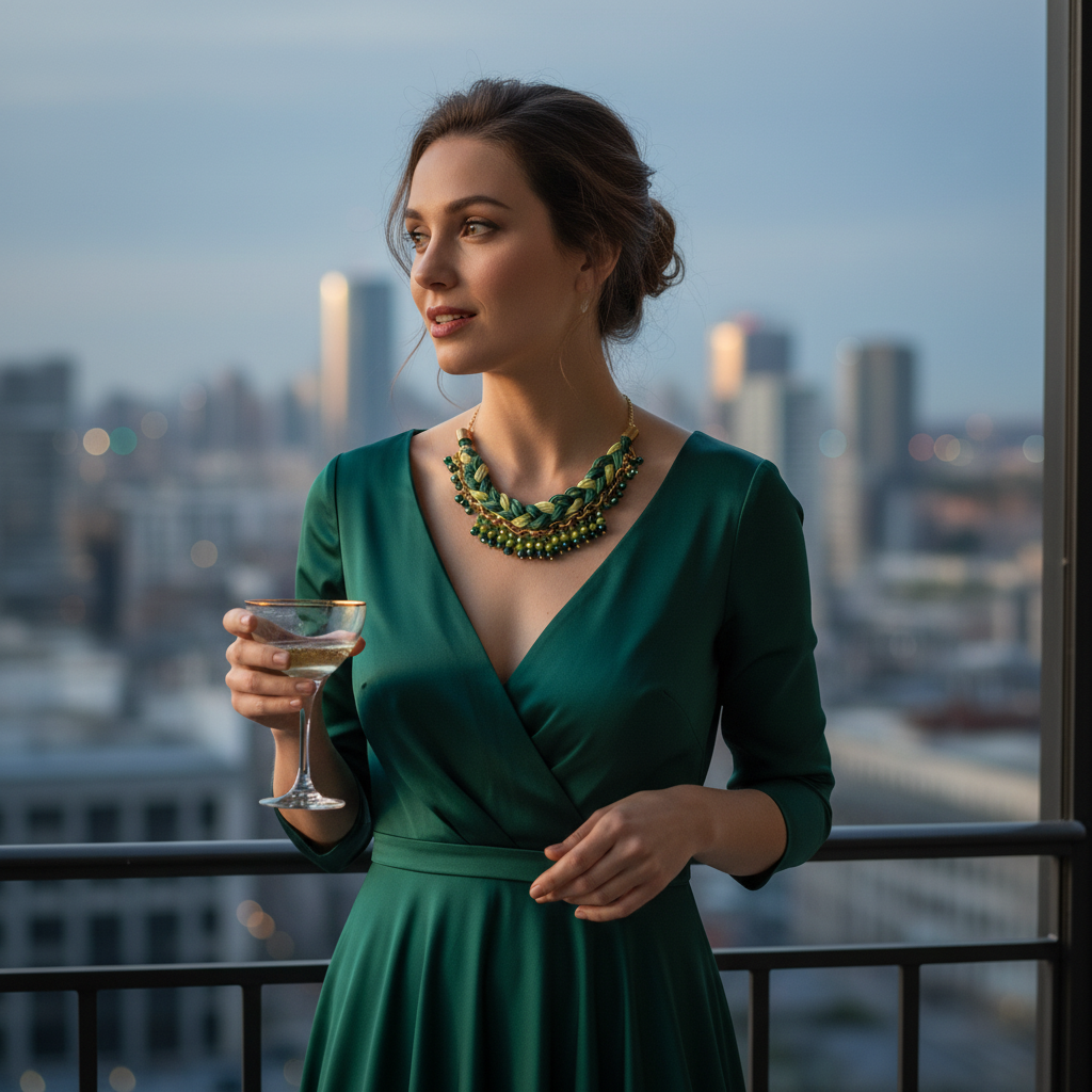 collier vert artisanal éclat naturel