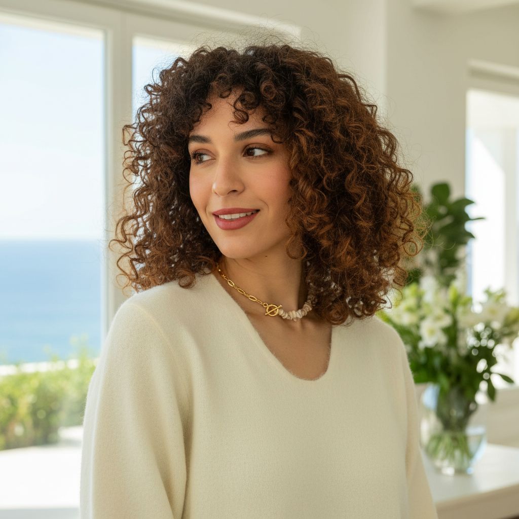 Collier avec perles naturelles et fermoir doré