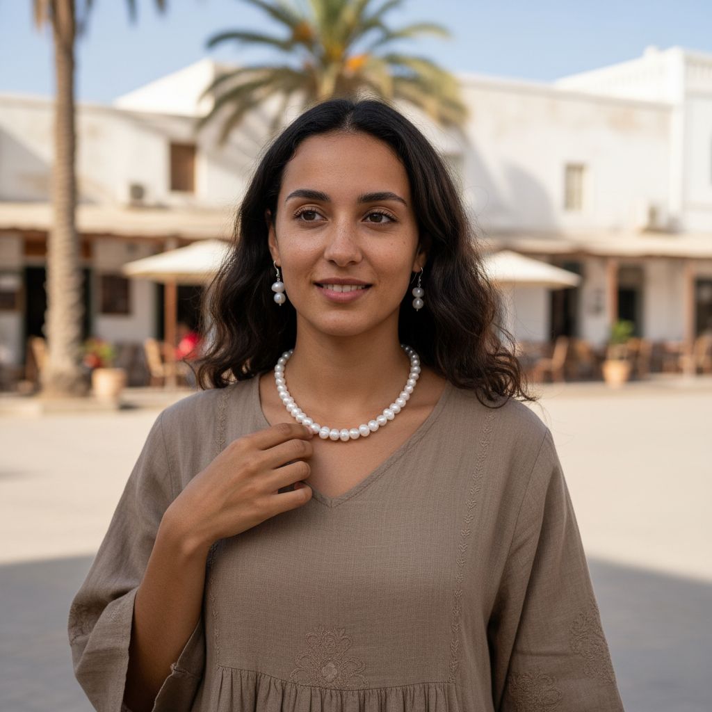 Collier perle en pierre de culture luxe irrésistible