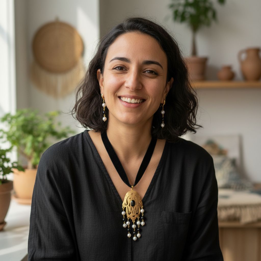 collier velours noir luxe avec khomsa en or 18K et pierres précieuses