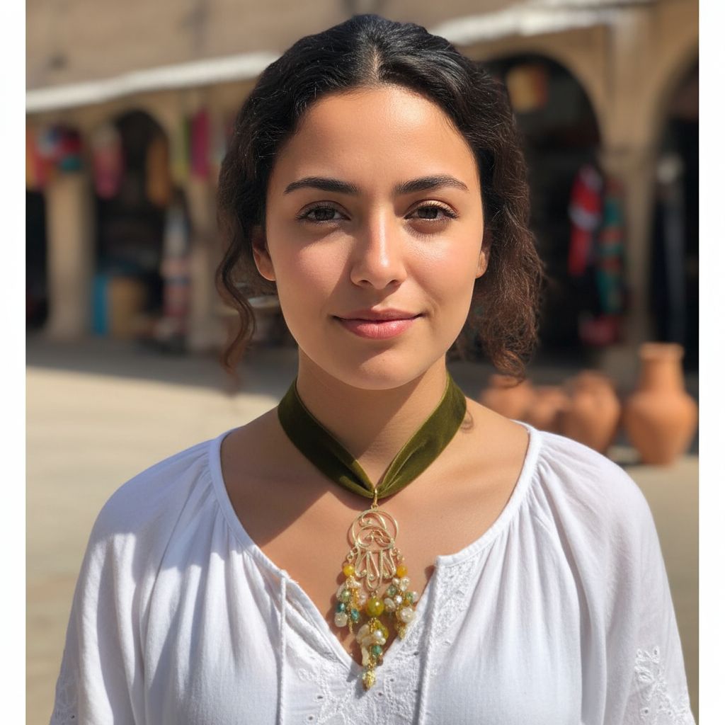 collier et ses boucles " khomsa" en velours kiwi perles dAgathe et cristal exclusif