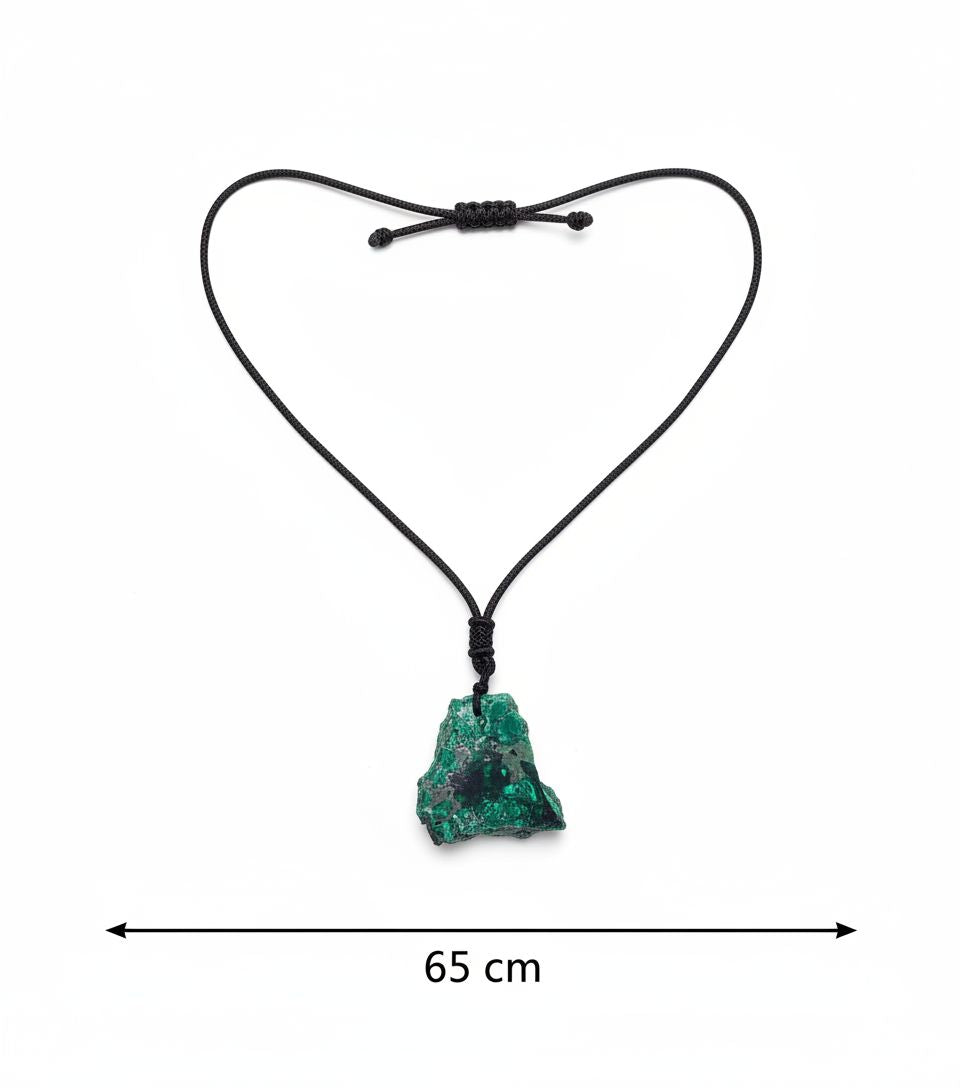 collier malachite brut unisex ajustable pour un style unique