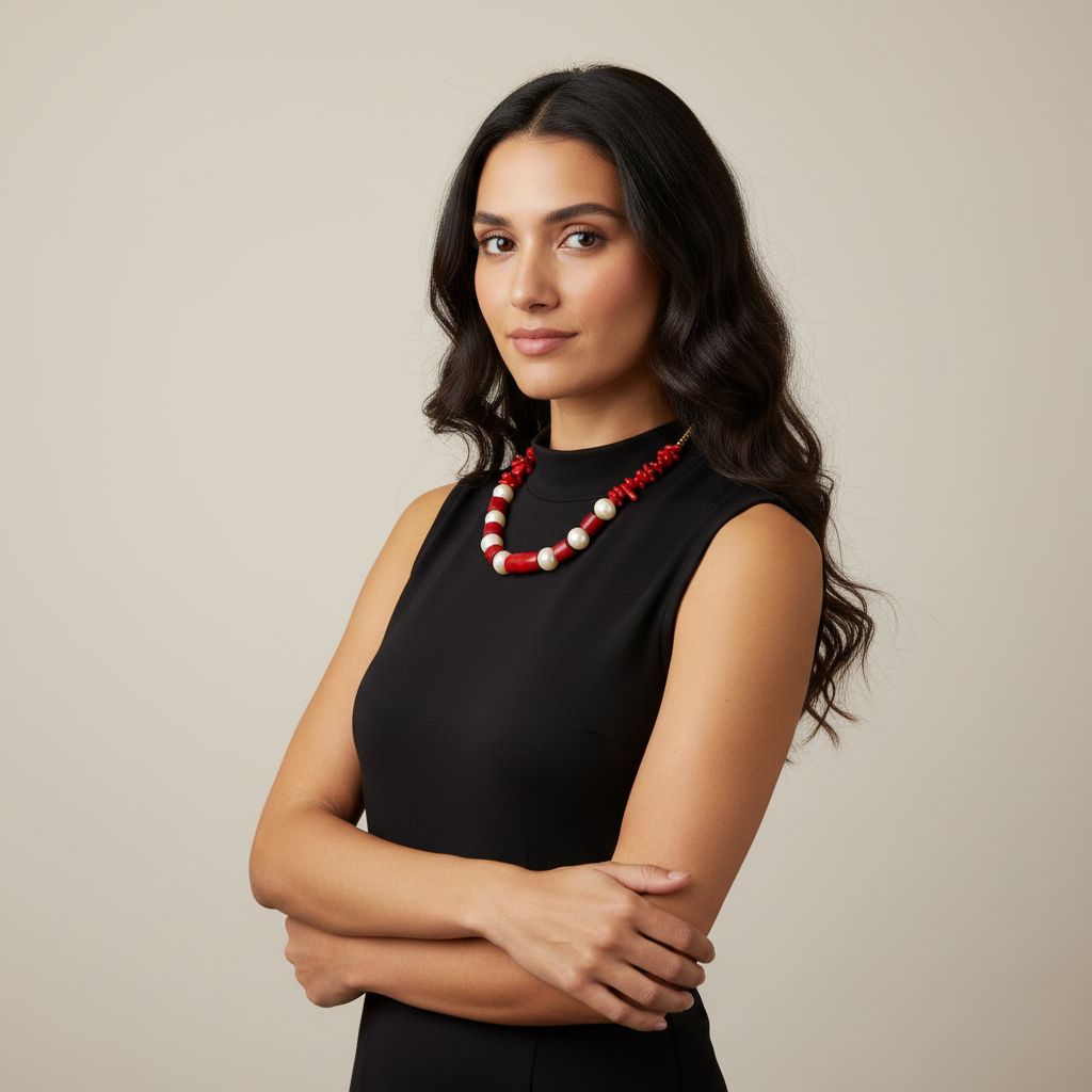 Collier perles rouge et ivoire pour un style irrésistible