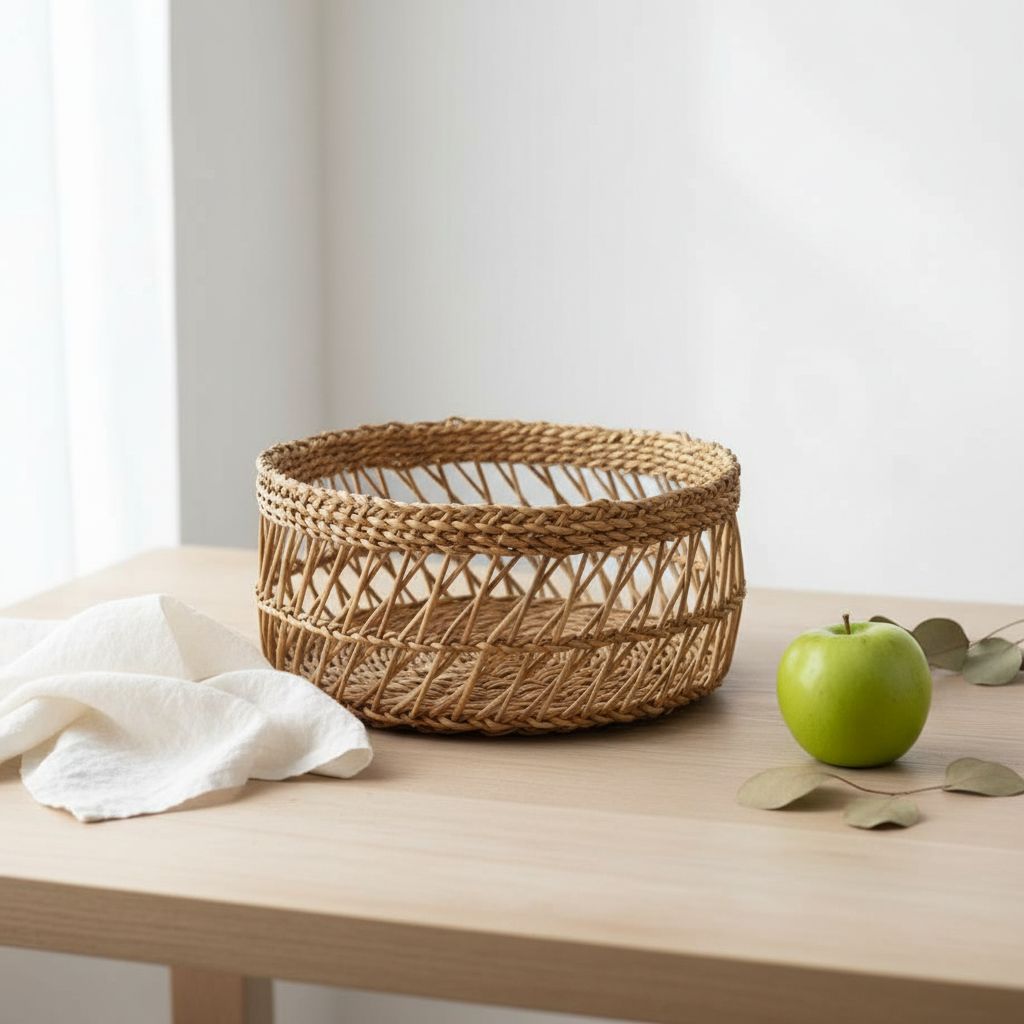 Corbeille tressée artisanale naturelle pour un rangement élégant