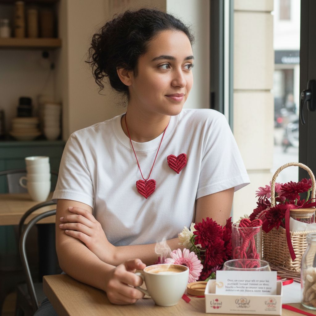 Cœurs duo en macramé pour partager l'amour en beauté