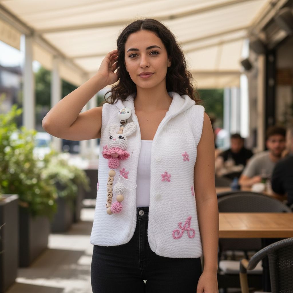 Gilet personnalisé pour filles tendance en couleur nouveau né