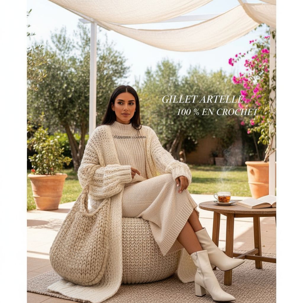 Gilet crochet exclusif en crochet pour un style unique et tendance