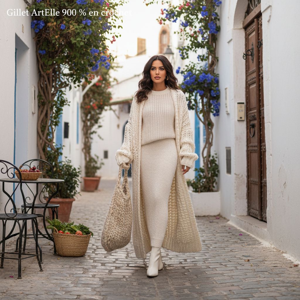 Gilet crochet exclusif en crochet pour un style unique et tendance
