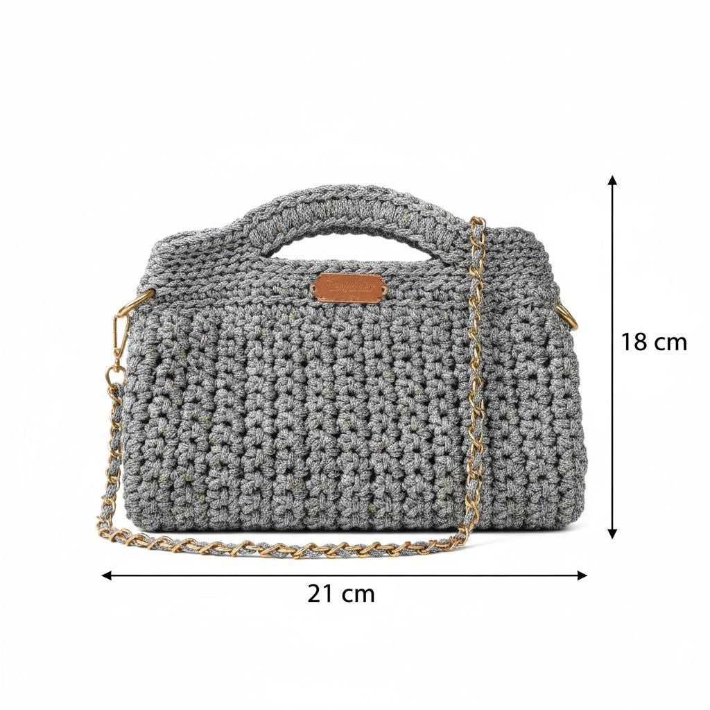 sac artisanal Golden Pearl argent doré pour un look chic et unique