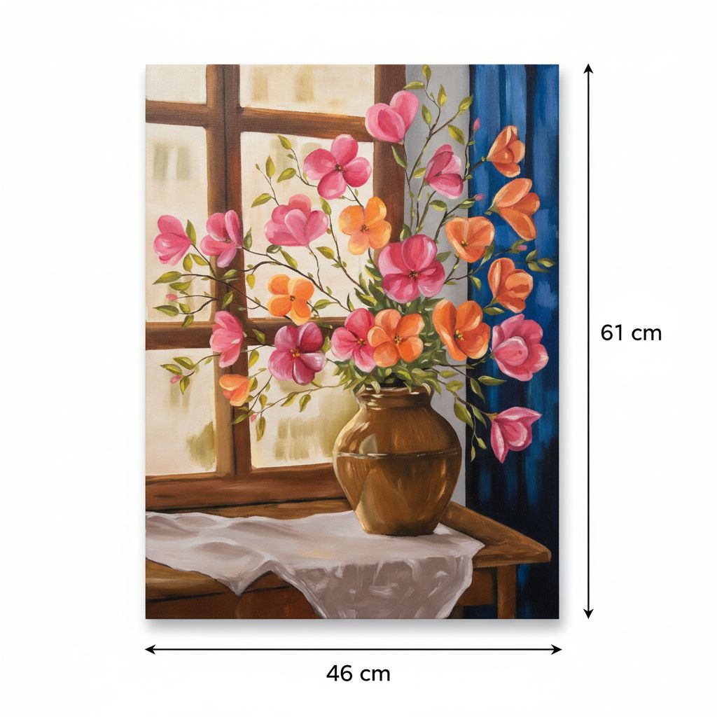 tableau fleurs unique éclatant pour un intérieur lumineux
