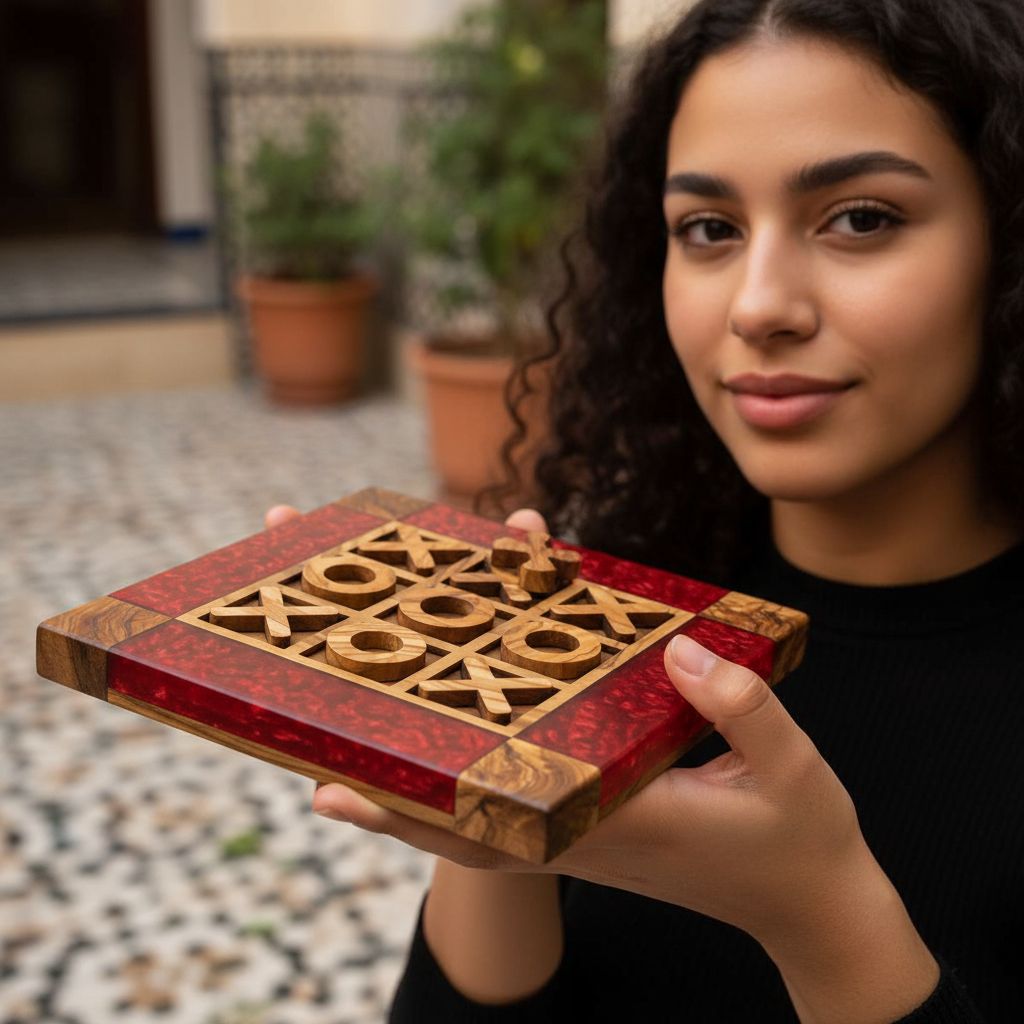 Jeu en bois époxy rouge et marron pour des moments uniques