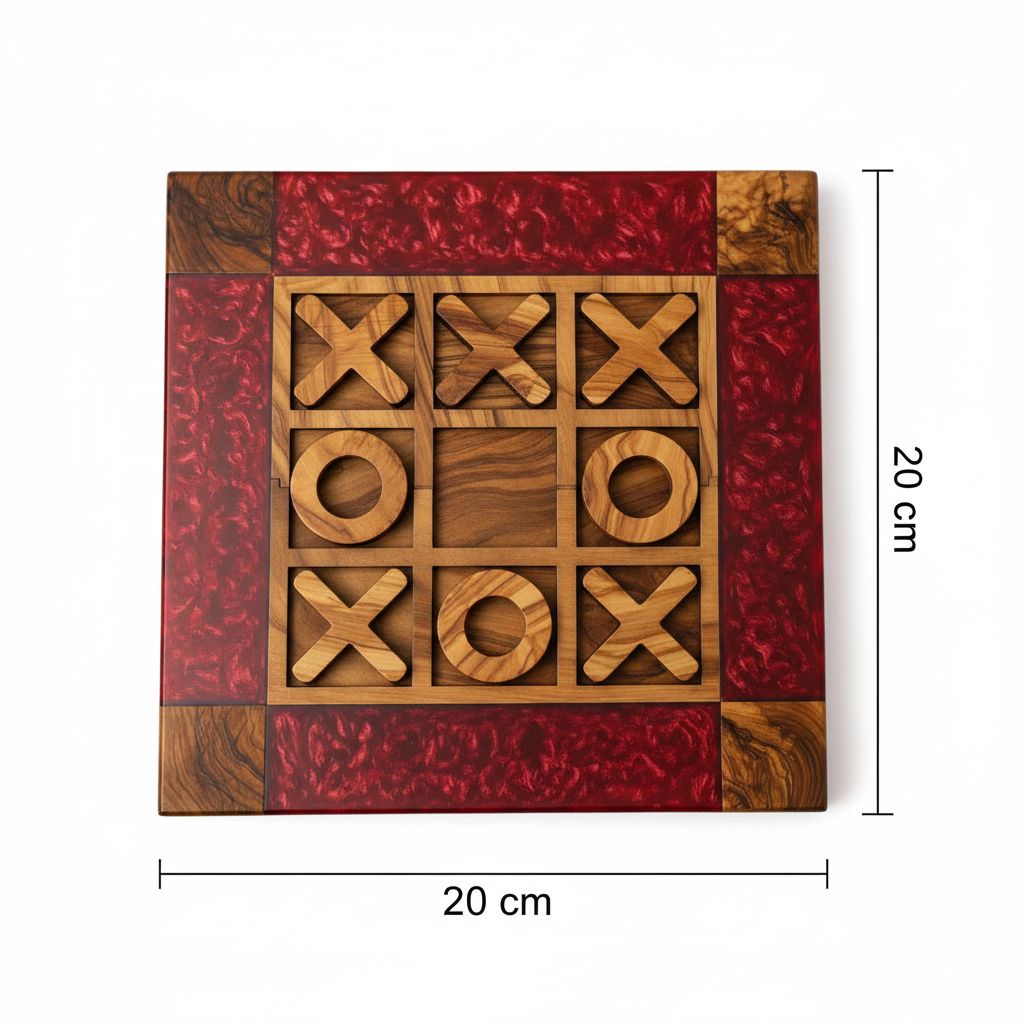 Jeu en bois époxy rouge et marron pour des moments uniques