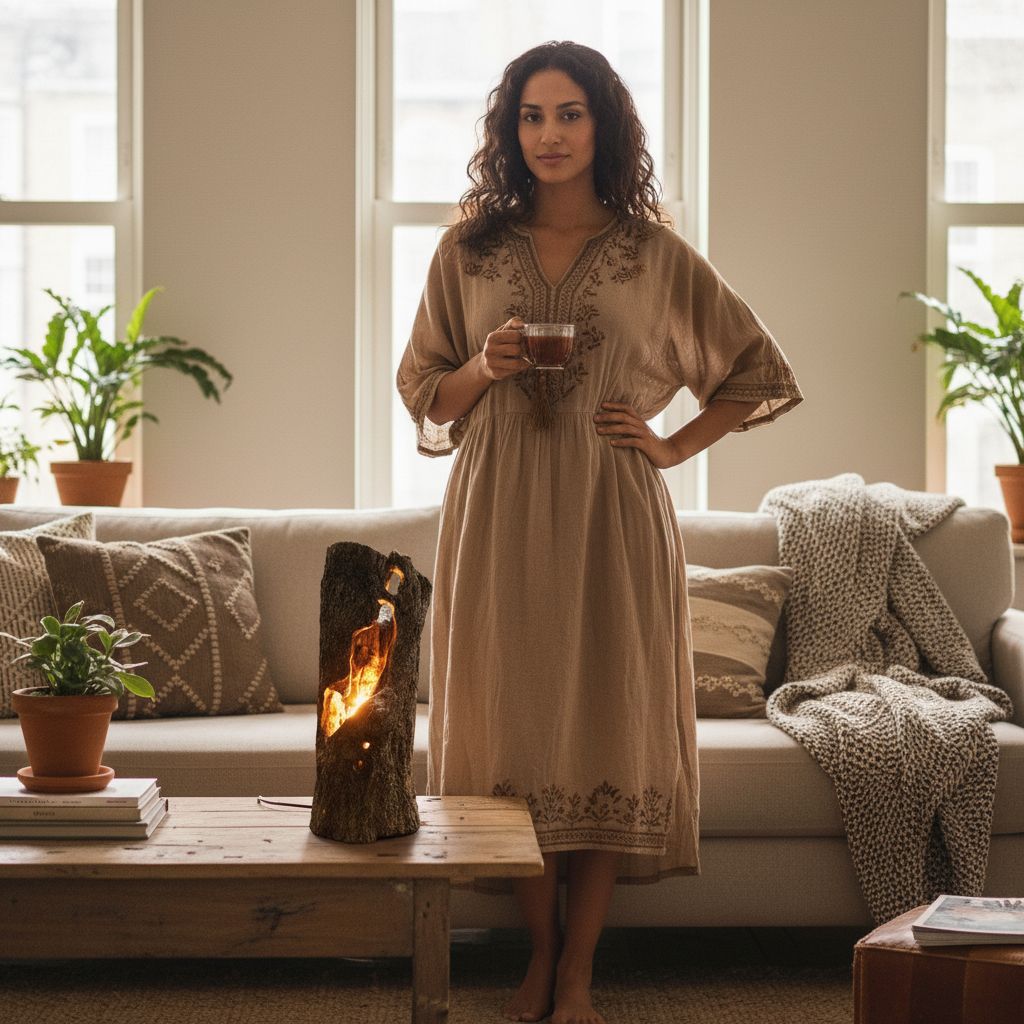 lampe tronc d'arbre design unique pour une ambiance chaleureuse