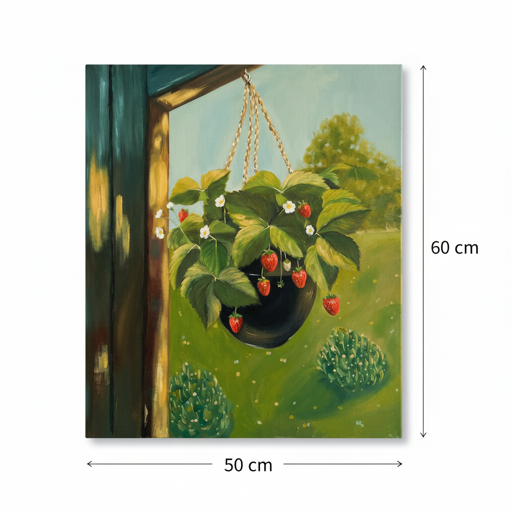 Fraisier suspendu lumineux pour une touche de nature chez vous