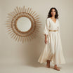 Miroir Soleil en rotin naturel Marron Clair design
