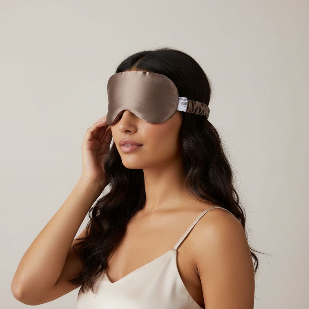 masque sommeil luxe marron anti lumière pour un repos parfait