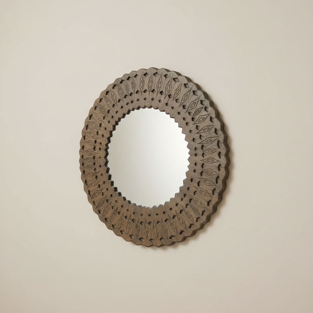 Miroir bois design 100x100 cm pour un intérieur chic et chaleureux