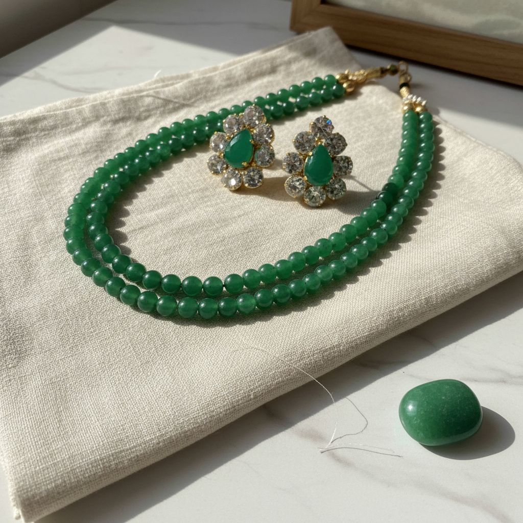 Parrure jade verte luxe pour un style inoubliable