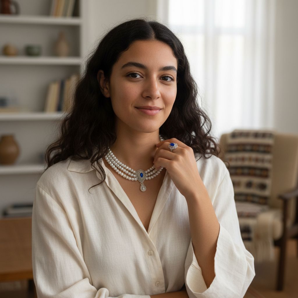 bijoux mariée élégants en perles et argent avec Swarovski bleu