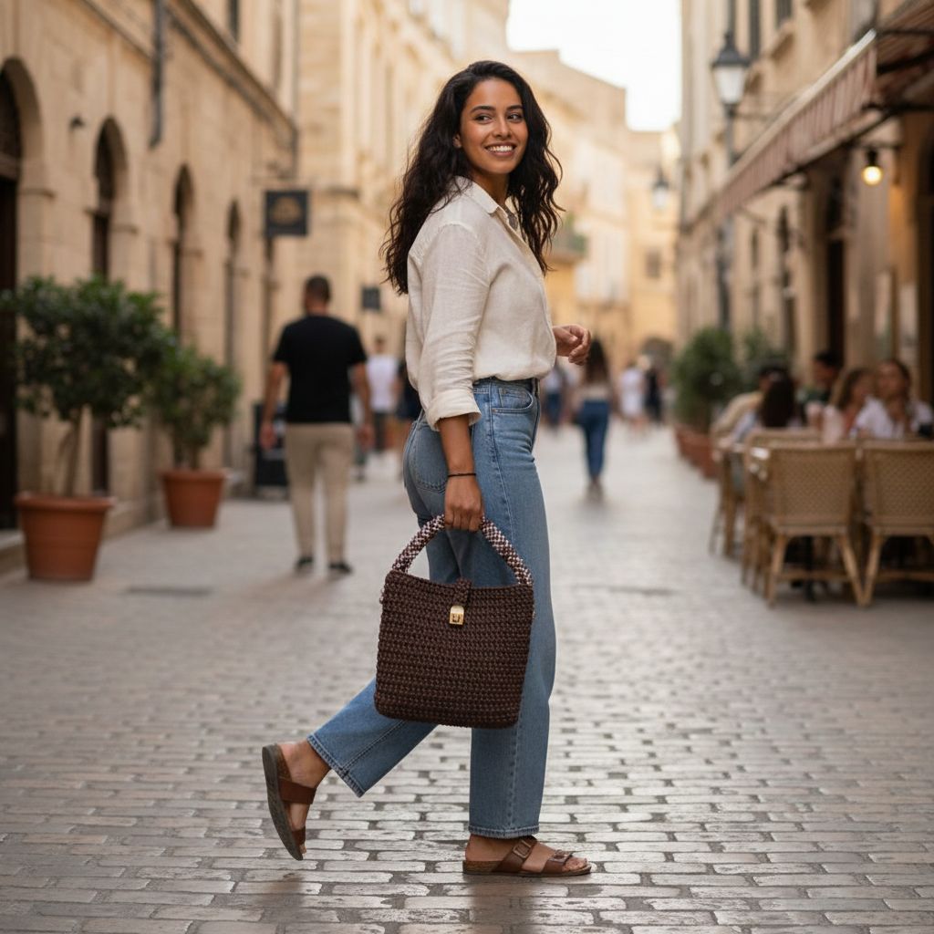 sac tissé Perla cacao élégant pour un style unique et raffiné