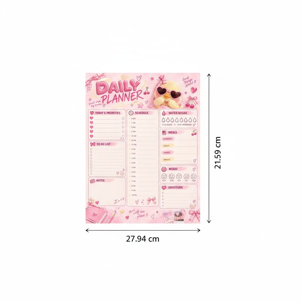 Planificateur quotidien esthétique rose pour une organisation parfaite