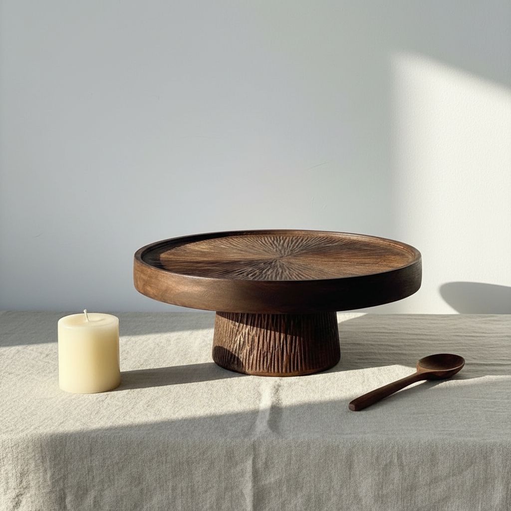 plateau en bois sculpté pièce unique en acajou élégante