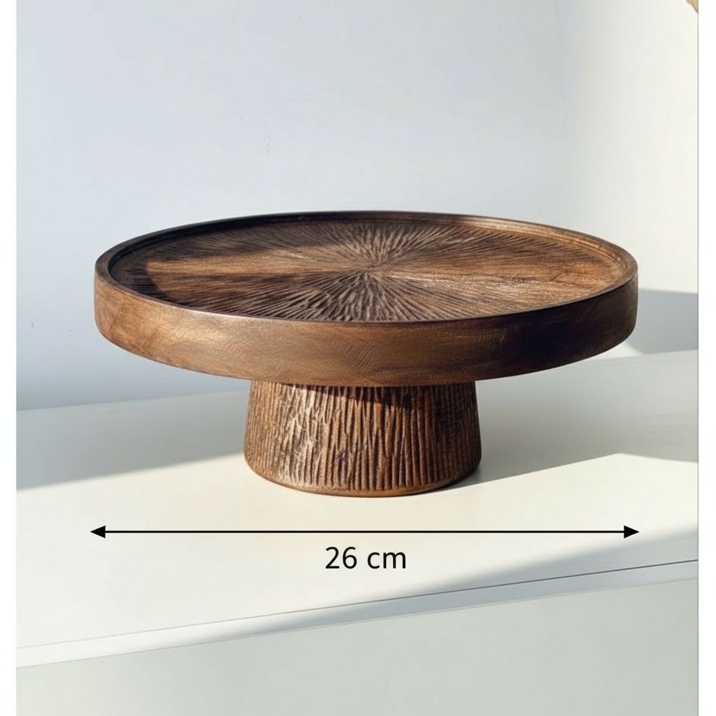 plateau en bois sculpté pièce unique en acajou élégante
