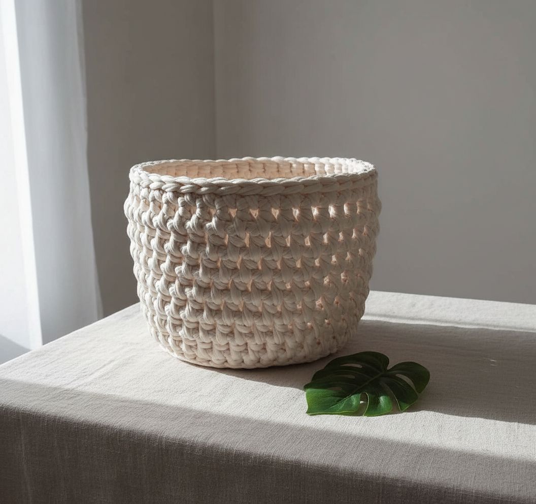 Panier en coton élégant pour un rangement stylé et pratique