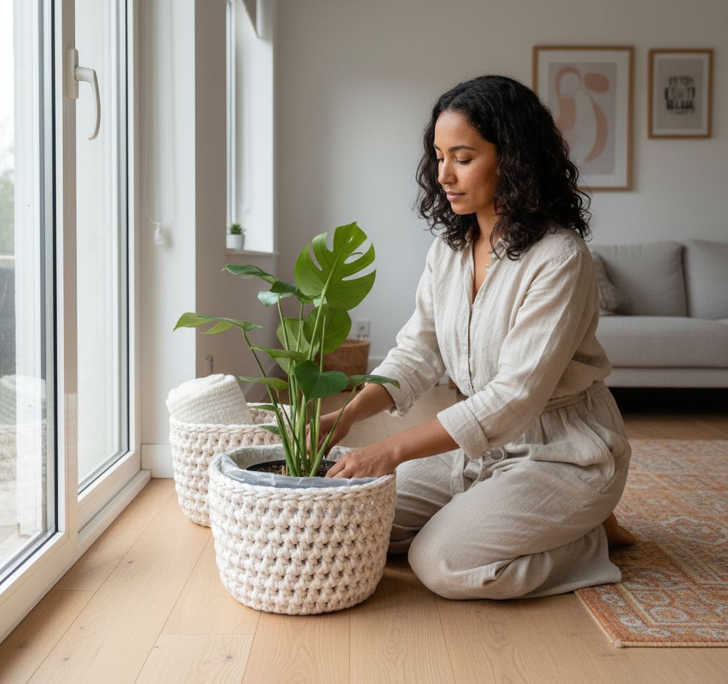 Panier en coton élégant pour un rangement stylé et pratique