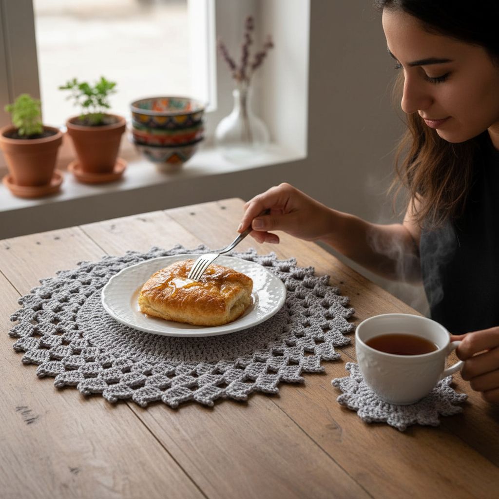 Sousplat crochet haut de gamme pour une table élégante
