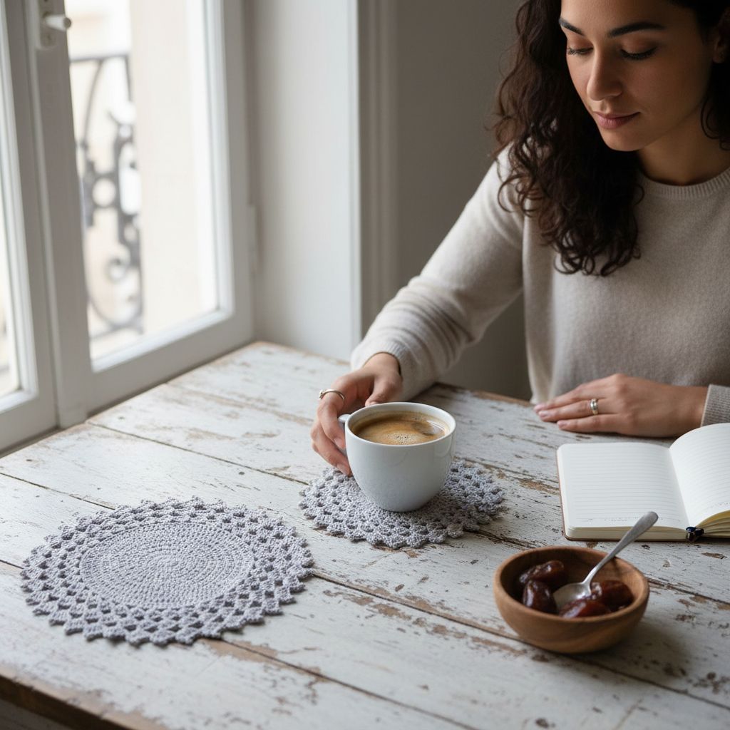 Sousplat crochet haut de gamme pour une table élégante