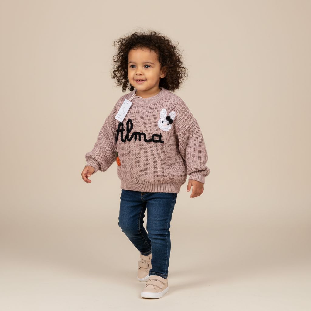 Pull personnalisé irrésistible pour fillette en couleurs tendance