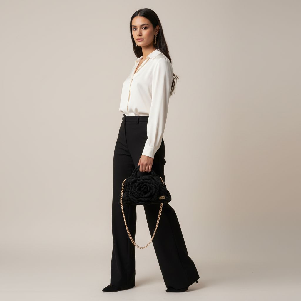 sac rose noir élégant taille M pour un style irrésistible