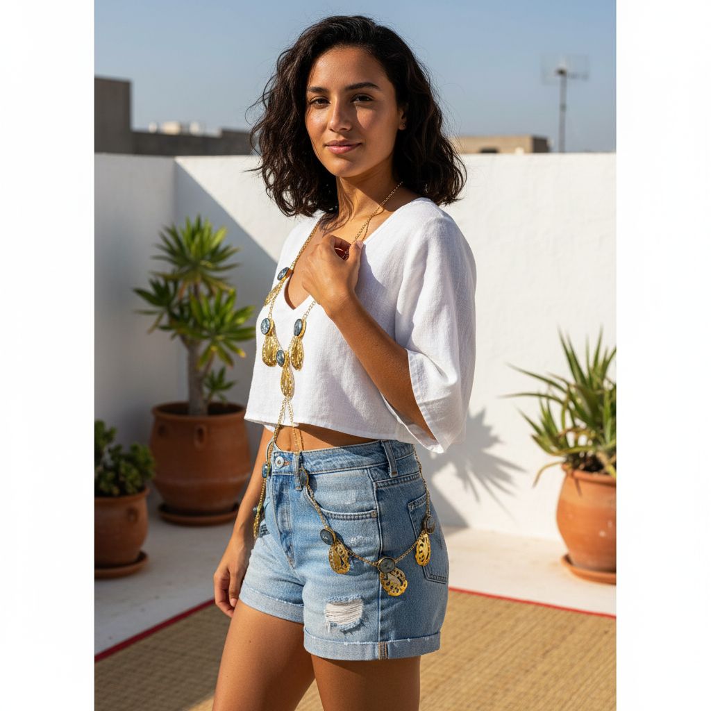 Bijoux en cuivre élégants Or 18K et perles de nacre bleues