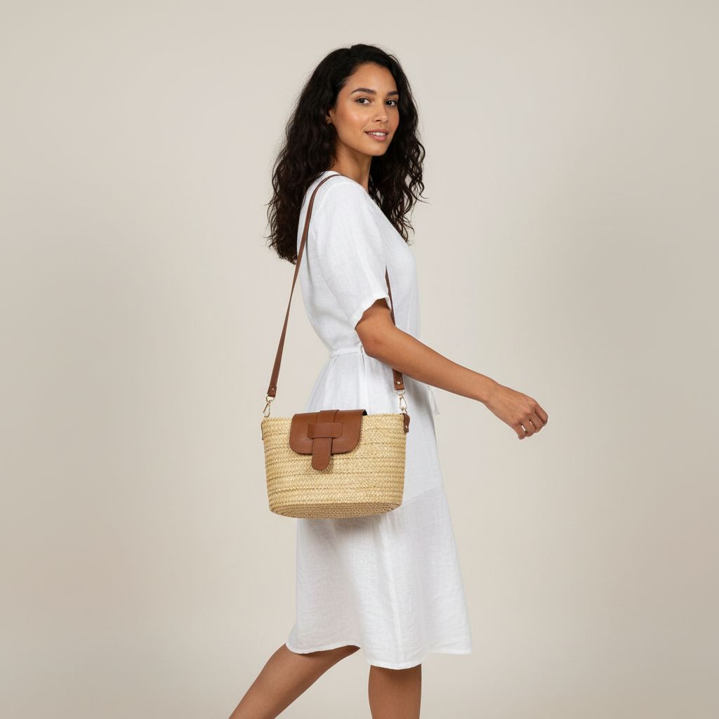 sac en osier élégant pour un été chic et raffiné