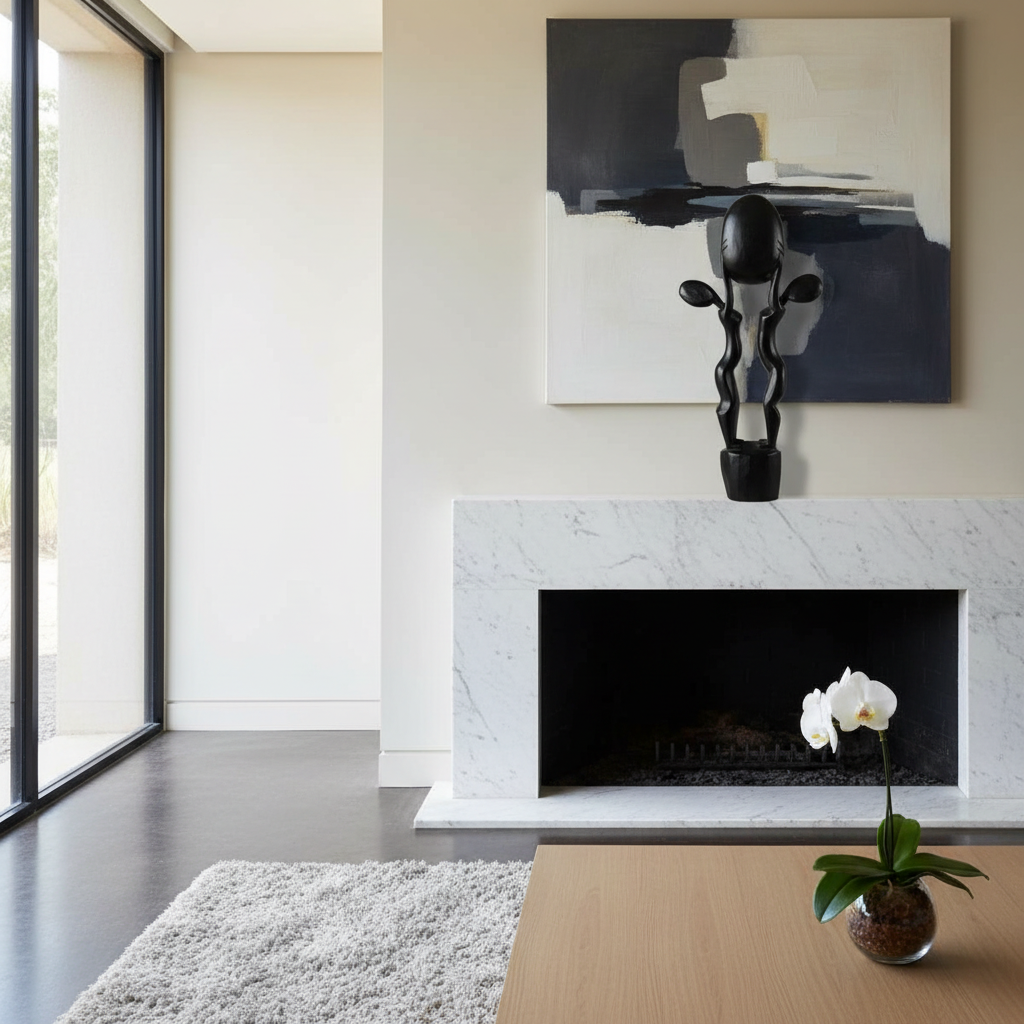 sculpture moderne élégance noire 50x14 cm pour votre intérieur