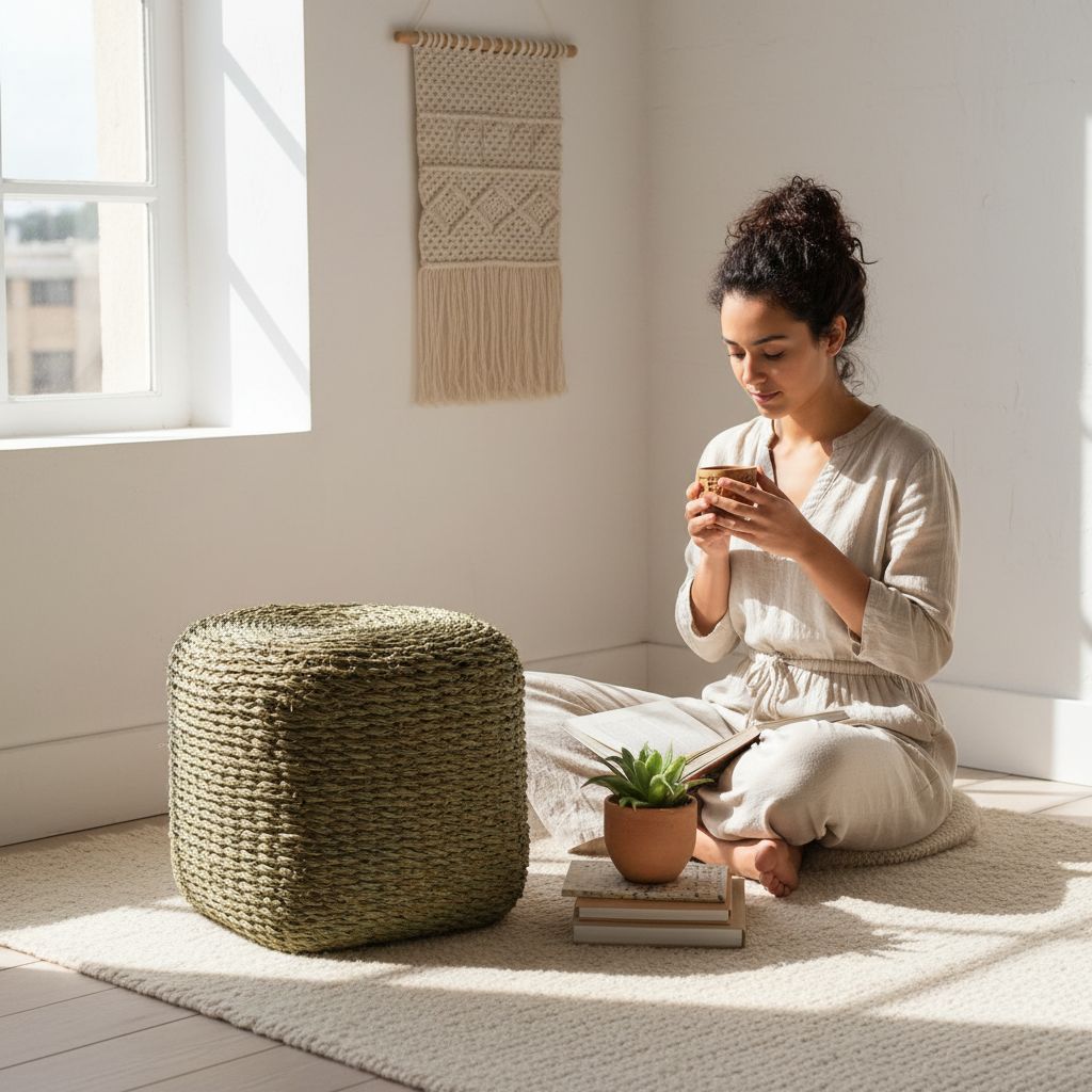 Tabouret en halfa design unique pour un intérieur chic