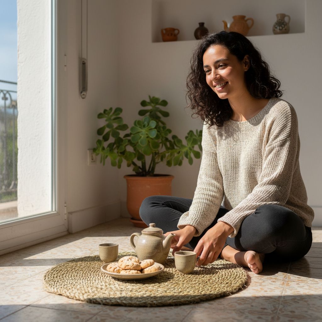 Tapis artisanal fait main 1m x 0.6m forme ovale