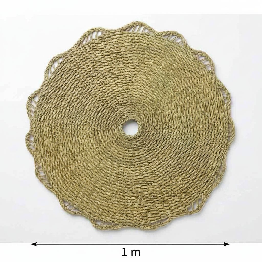 Tapis halfa fait main diamètre 1m pour un intérieur chic