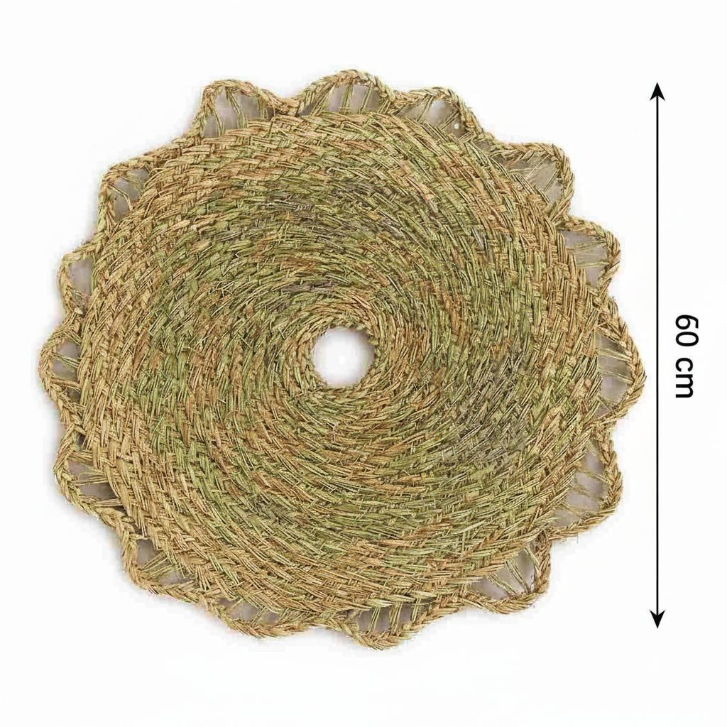 Tapis en Halfa diamètre 60 cm forme de soleil